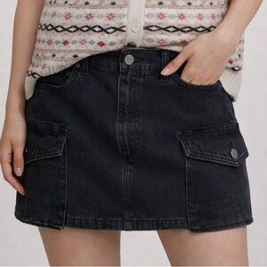 ARITZIA - Denim Forum - Black Cargo Denim Cargo Mini Skirt
